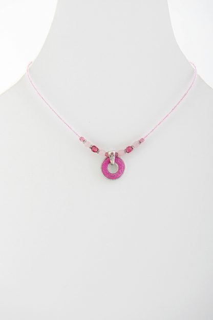 pink medallion necklace