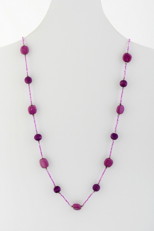 Purple Seed Bead Necklace