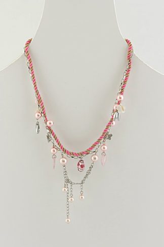 Pink Faux Pearl Necklace