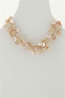 pink shell bead necklace