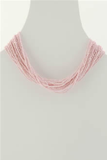 pink glass bead necklace