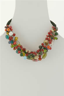 glass bead choker necklace