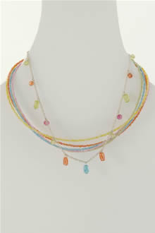 multi color glass bead necklace