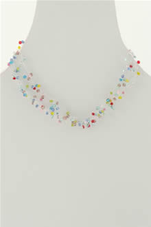 multi color glass bead necklace, multicolor glass bead necklace