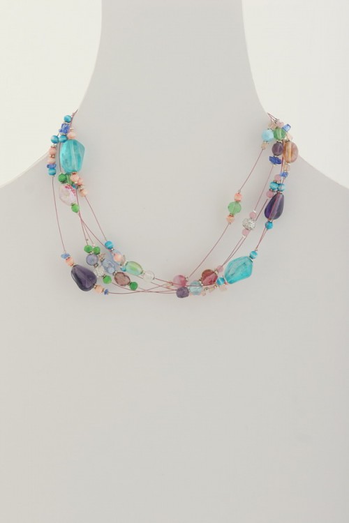 multi color beaded necklace