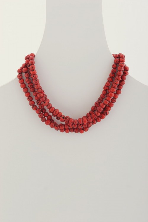 red beaded necklace