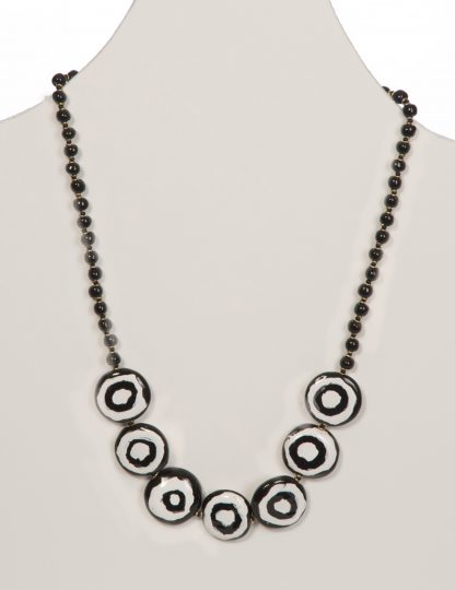 Jewellery Black and White Necklace DNK-126-The African Collection